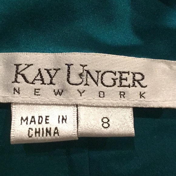 Kay Unger Teal Silk Top - Picture 4 of 8